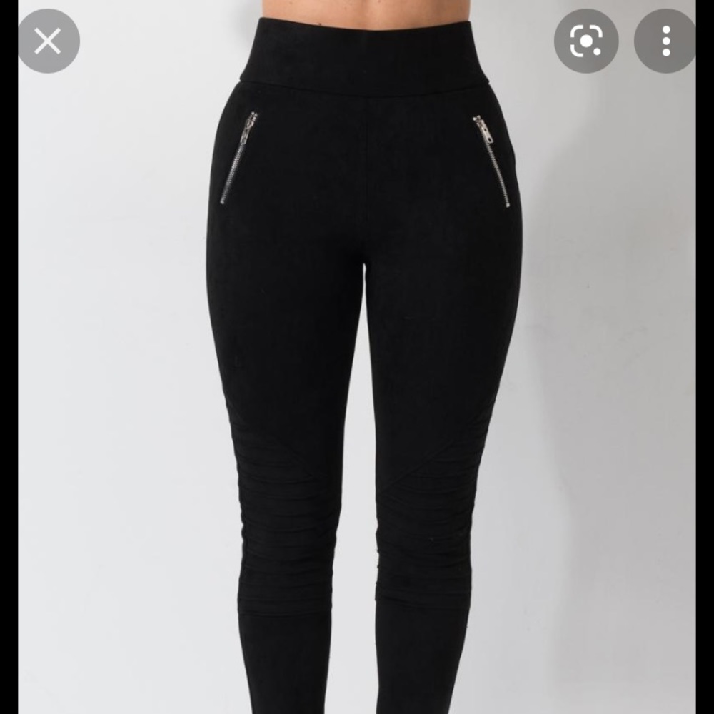 Ammo x Akira Suede Moto Leggings